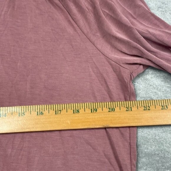 Lucky Brand Mauve 3/4 Sleeve V-Neck Relaxed Fit Blouse Large d0032 - Picture 4 of 7